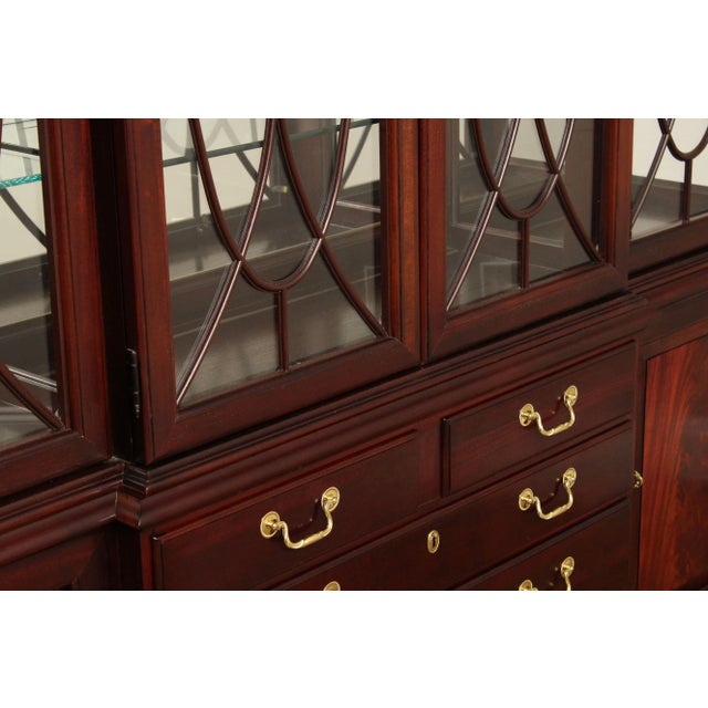 Wood Thomasville Georgian Style Large Mahogany China Display Breakfront For Sale - Image 7 of 12