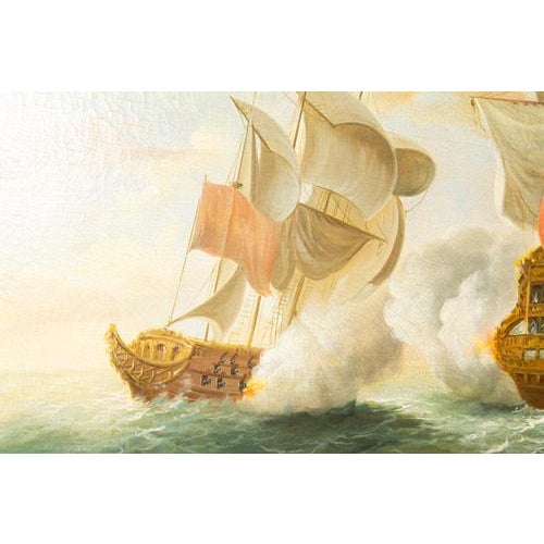 Cream Unknown, Sailing Ship, Early 20th Century, Oil on Canvas, Framed For Sale - Image 8 of 16