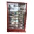 Vintage Chinese Rosewood 18 Shelf Curio Cabinet Glass Door Mirror Back Wall Mount For Sale
