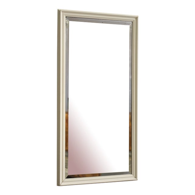 Mirror with White Painted Wood Frame by Giuseppe Restelli, 1970s For Sale