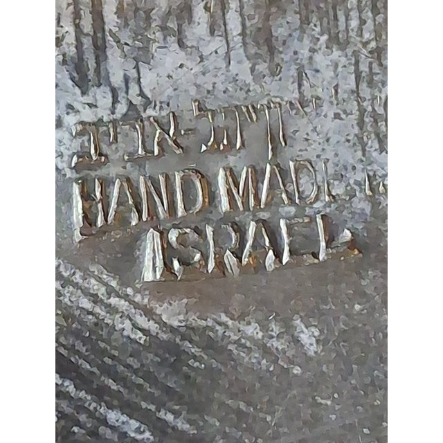 Army Green Share Vintage Tzel Tzion Israeli Brass Wall Plate Maccabiah Runner Torch Star of David For Sale - Image 8 of 11