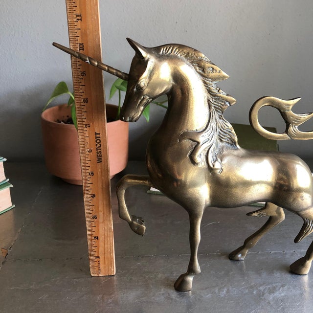 Vintage Large Brass Unicorn Figurine Whimsical Fantasy Animal Chairish