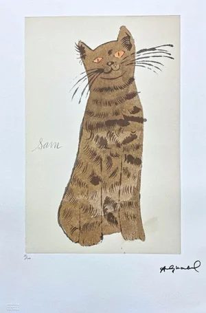 After Andy Warhol, Cat Sam Brown Sitting, 1980s, Lithograph