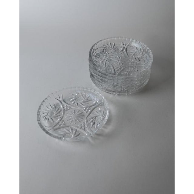 Vintage Crystal Dessert Plates, 1950s, Set of 6 For Sale - Image 13 of 13