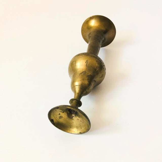 Etched Brass Vase For Sale In San Francisco - Image 6 of 6