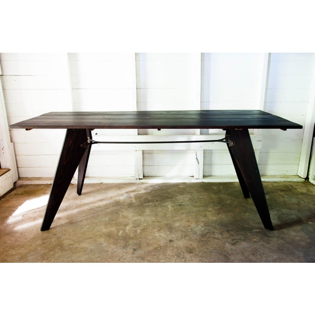 MidCentury Prouve Style Black Dining Utility Table Chairish