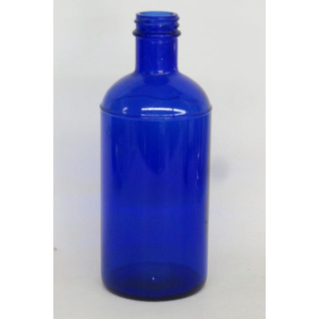 Mid 20th Century Maryland Glass Co Cobalt Blue Bottle Empty Apothecary Medicine Vessel 5121b For Sale - Image 5 of 11