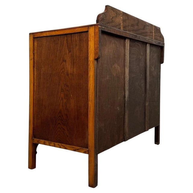 Antique English Golden Oak Chest of Drawers, 1900s For Sale - Image 9 of 12