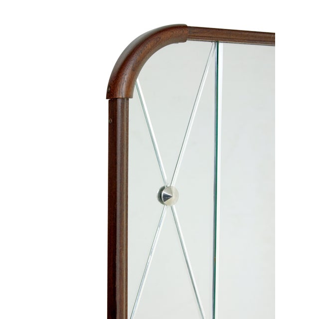 1960s Mid-Century Swedish Harlequin Mirror with Teak Frame, 1960 For Sale - Image 5 of 6