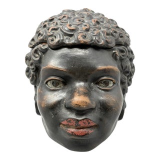 Late 19th Century Victorian Tobacco Jar, African Female For Sale