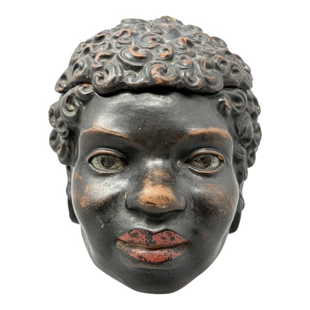 Late 19th Century Victorian Tobacco Jar, African Female For Sale