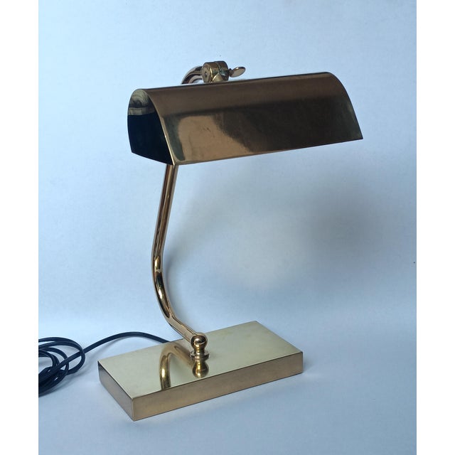 Vintage Bankers Desk Lamp in Brass, 1960s For Sale - Image 4 of 10