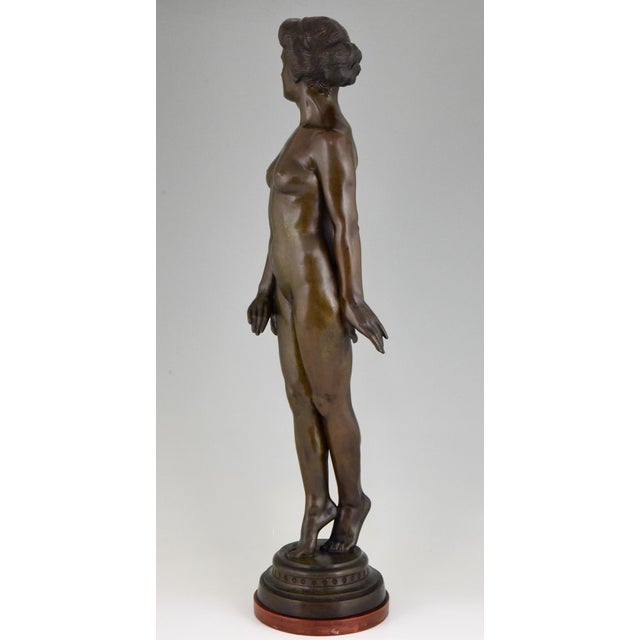 Art Deco Bronze Sculpture of a Standing Nude by Wilhelm Oskar Prack, 1930s For Sale - Image 3 of 9