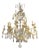 Mid 20th Century Glamorous Italian 22k Gold Leaf & Rock Crystal Chandelier. 20th Century. For Sale