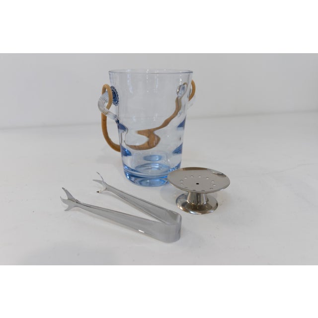 Blue Danish Glass Ice Bucket by Per Lütken for Holmegaard, 1960s. For Sale - Image 8 of 18