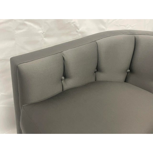 Pair of Late 20th Century Custom American Lounge Chairs in Charcoal Gray Fabric For Sale - Image 17 of 18