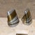 1950s Mid-Century Modern Ben Seibel Abstract Gold Silver Brass Bookend Set For Sale - Image 5 of 10