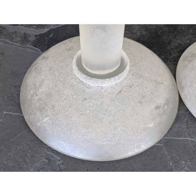 1980s Karl Springer Scavo Glass Candle Holders Vintage 80's For Sale - Image 5 of 8