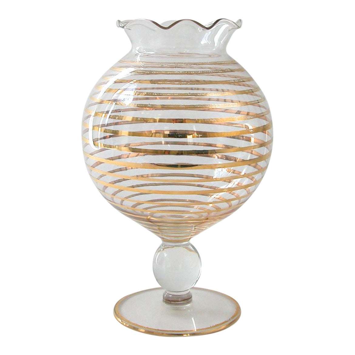 Vintage Gold Band Vase Chairish