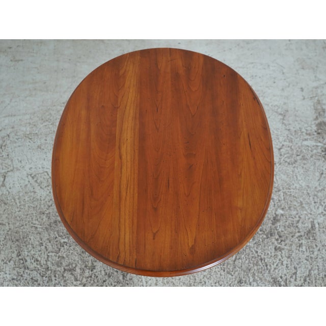 1990s Pair Henkel Harris Cherry 1 Drawer Lamp Tables W. Drawer For Sale - Image 5 of 12