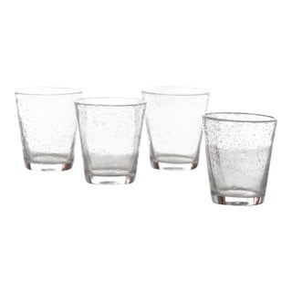 Bubble Glass Water, Clear, Set of 4 For Sale