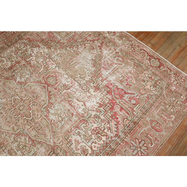 Feminine Worn Antique Heriz - 6'1" x 8' For Sale In New York - Image 6 of 9