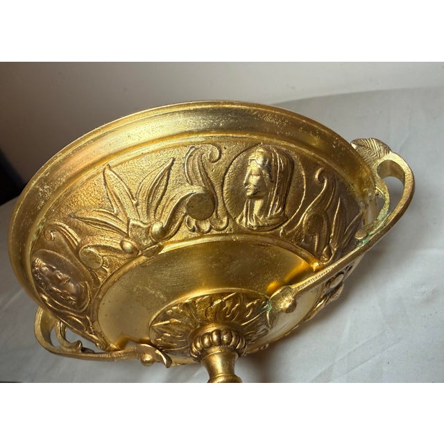 Pair of Antique 19th Century Gilt Bronze Wood Tazza Centerpiece Bowl Compote For Sale - Image 10 of 13