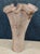 Make a dramatic statement with this **Vintage Murano Lavender Italian Art Glass Ruffled Vase**, an elegant hand-blown...