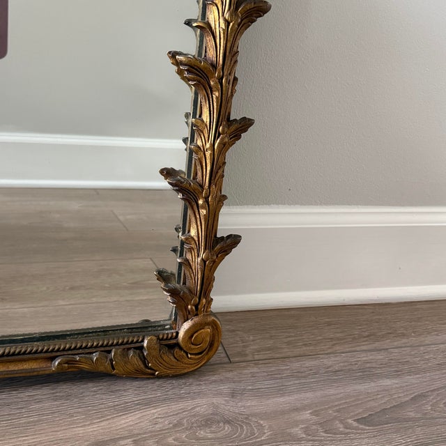 1940 Antique Nurre Plume Crest Giltwood Mirror - Louis XVI Hollywood Regency Style For Sale In Jacksonville, FL - Image 6 of 12