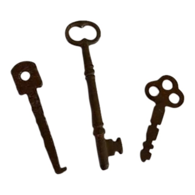 Antique Keys, Lot of Three Rustic Victorian Decor For Sale
