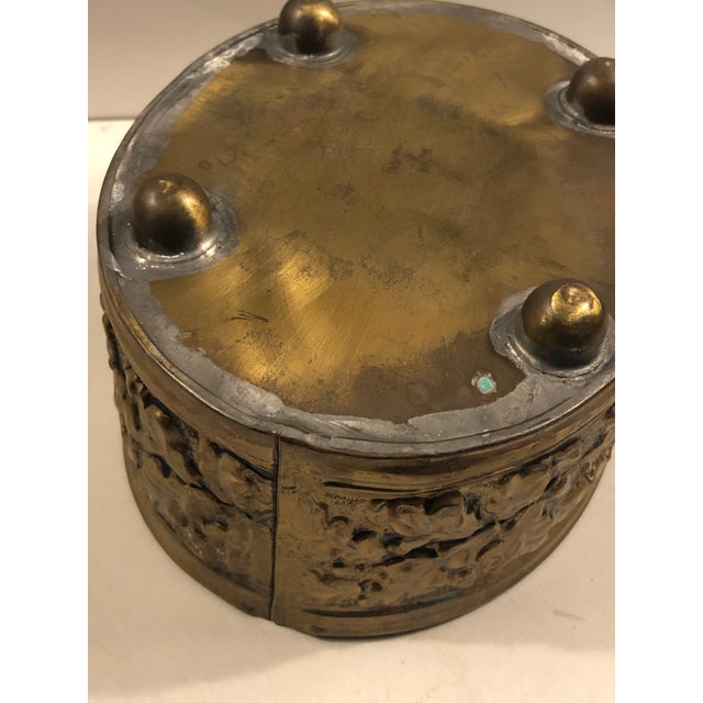 1950s English Oak Leaf Brass Planter, Footed For Sale - Image 11 of 11
