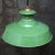 Vintage Industrial French Green Enamel & Brass Pendant Lamp For Sale - Image 4 of 6