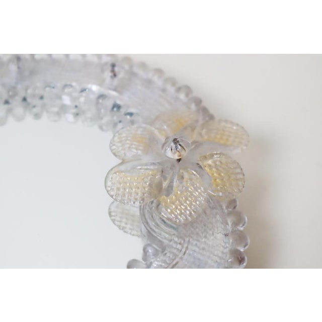 Venetian Floral Murano Glass Hand Mirror, Italy, 1950s For Sale - Image 10 of 12
