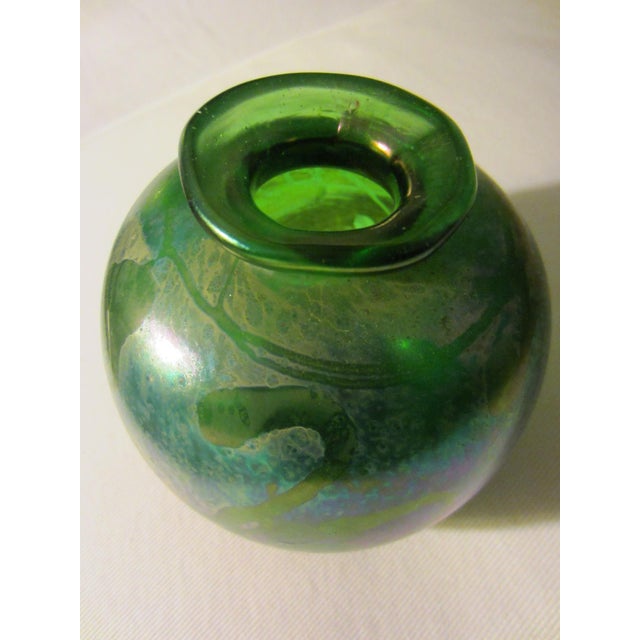 Loren Chapman California Artist Abstract Expressionist Signed Glass Vase For Sale - Image 9 of 18