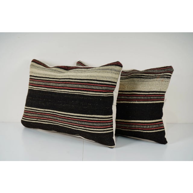 Mid-Century Modern Turkish Kilim Pillow Cover -a Pair For Sale - Image 3 of 4