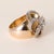 Mid-Century Modern Vintage Retro 15k Gold 1.65ct Old European Cut Swirl Chunky Ring, Size 6 For Sale - Image 3 of 4