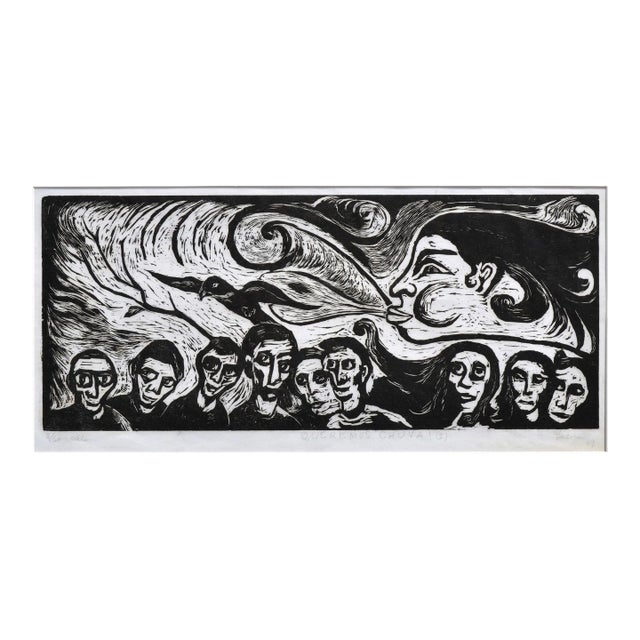 "Queremos Chuva!" - "We Want Rain!"- Mid Century Brazilian Figurative Abstract by Isa Aderne For Sale