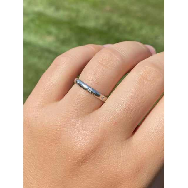 The Euclid Ave: Benchmark Signed White Gold Natural Diamond Stackable Band For Sale In Philadelphia - Image 6 of 6