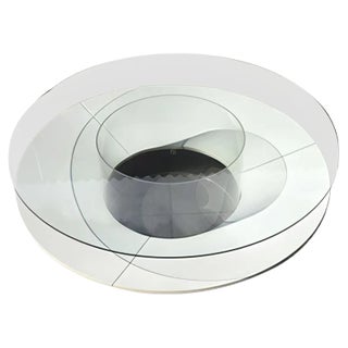 Coffee Table with Floating Newspaper Rack, 1970s For Sale