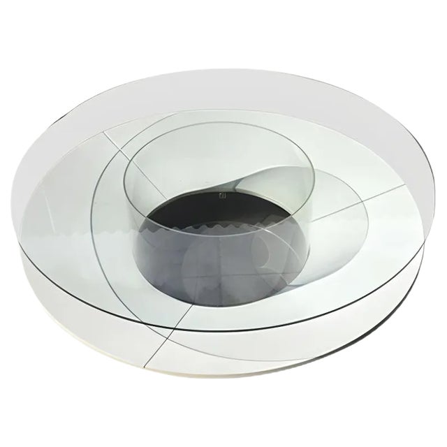 Coffee Table with Floating Newspaper Rack, 1970s For Sale