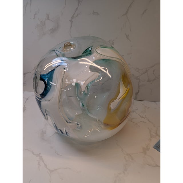 1970s Peter Bramhall Handblown Studio Art Glass Sculpture, Signed & Dated 1972 For Sale - Image 5 of 8