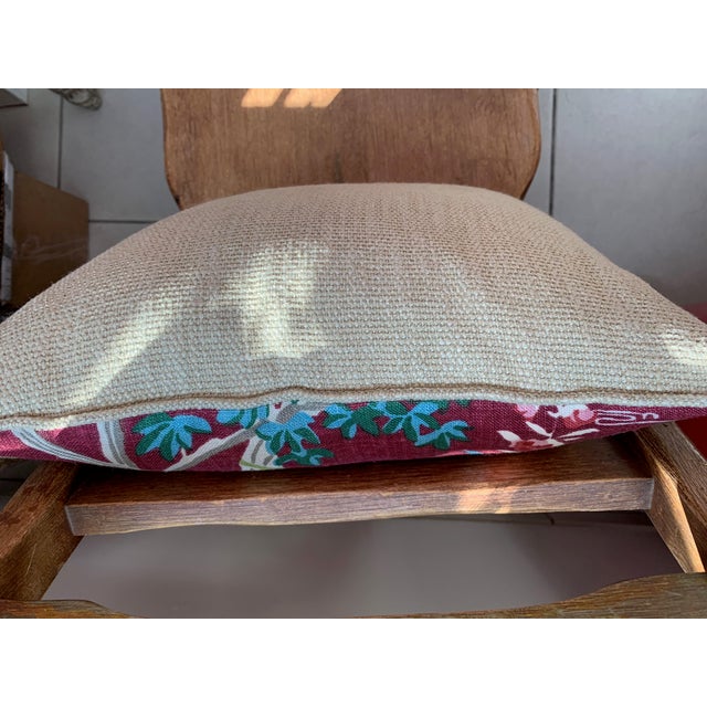 Chinoiserie Schumacher Yangtze River Burgundy Print Throw Pillow | Chairish