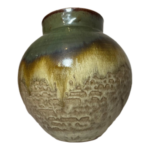 Vintage Handmade Drip Glaze Gerry Williams Pottery Earthenware Vase Sculpture