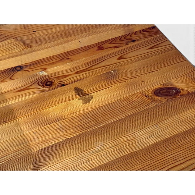 Swedish Modern, Trestle Dining Table, Carved Pine, Sweden, 1950s For Sale - Image 11 of 13