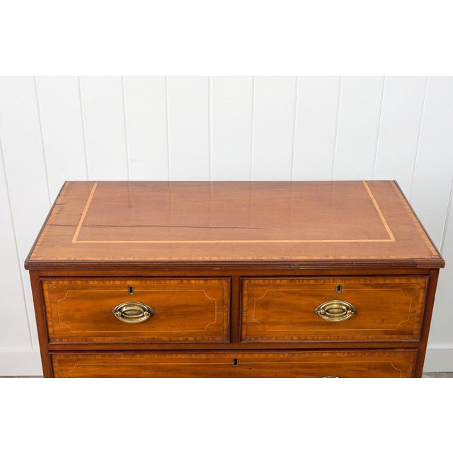 19th Century Flat Front Mahogany Chest For Sale - Image 4 of 14