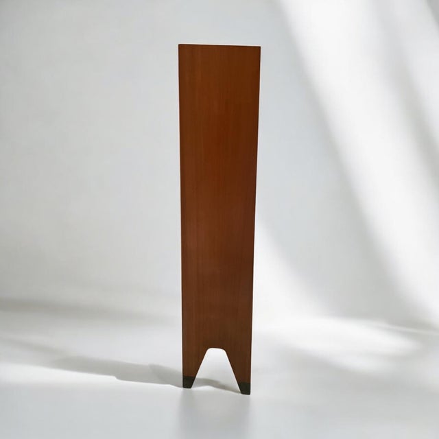 Brown Vintage Tapered Bookcase with Brass Feet, 1950s For Sale - Image 8 of 9