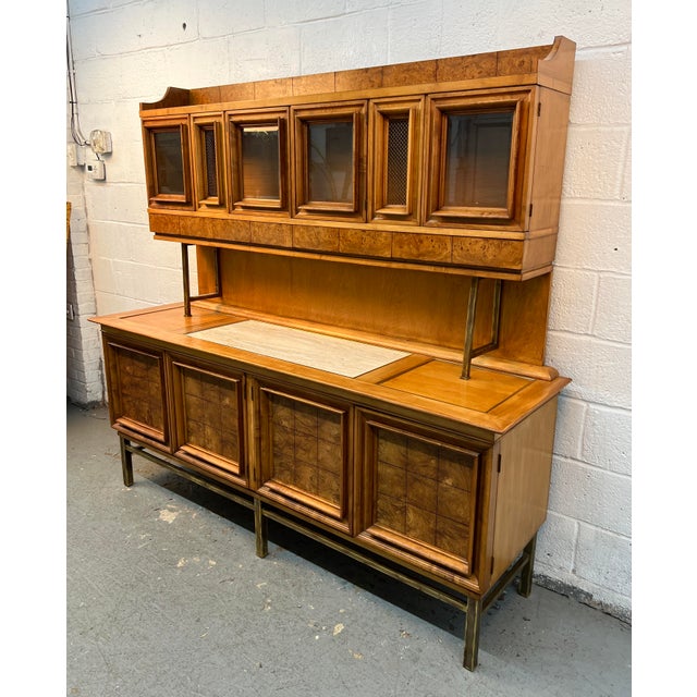Mid-Century Modern "Contempora" Mid-Century Modern Two-Piece Credenza and Hutch by J.l Metz For Sale - Image 3 of 18