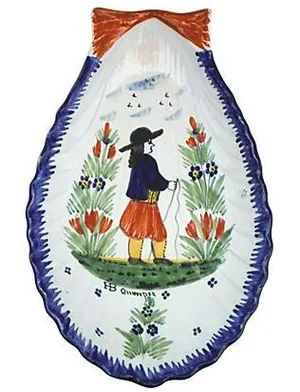 Quimper Antique French Shell Platter