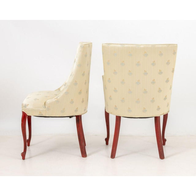 Textile Floral Silk Upholstered Chairs, 2 For Sale - Image 7 of 7