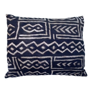 Black & Cream Mali Mudcloth Pillow For Sale